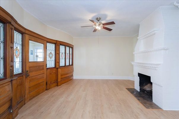 Empty room, Fireplace, Interior, Wood Texture Flooring