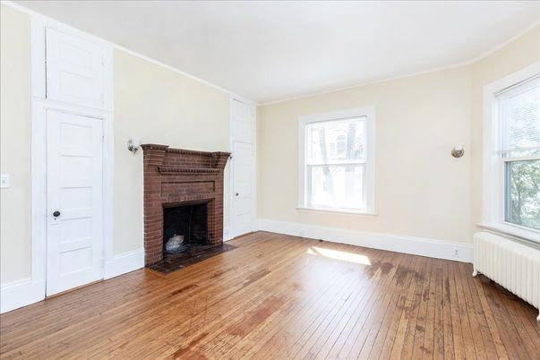 Empty room, Fireplace, Interior, Wood Texture Flooring
