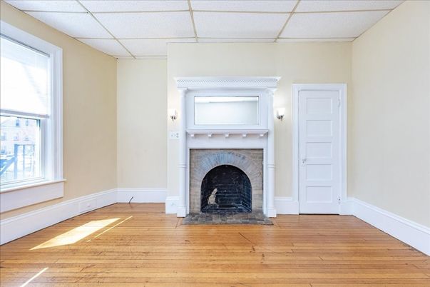 Empty room, Fireplace, Interior, Wood Texture Flooring