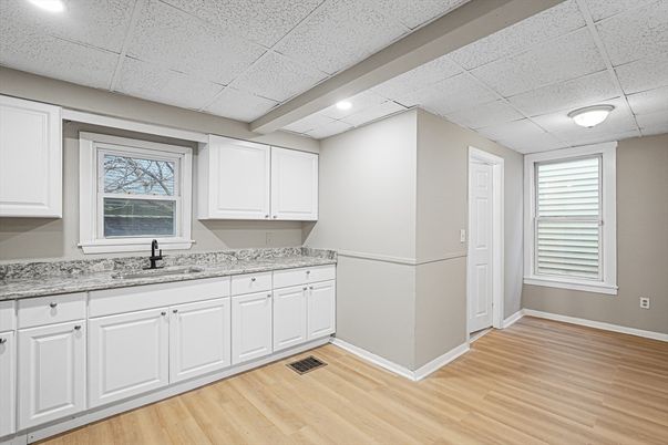 Interior, Kitchen, Recessed Lighting, Wood Texture Flooring