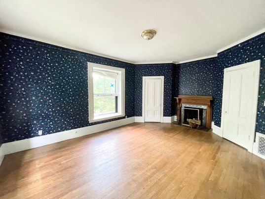 Empty room, Fireplace, Interior, Wood Texture Flooring