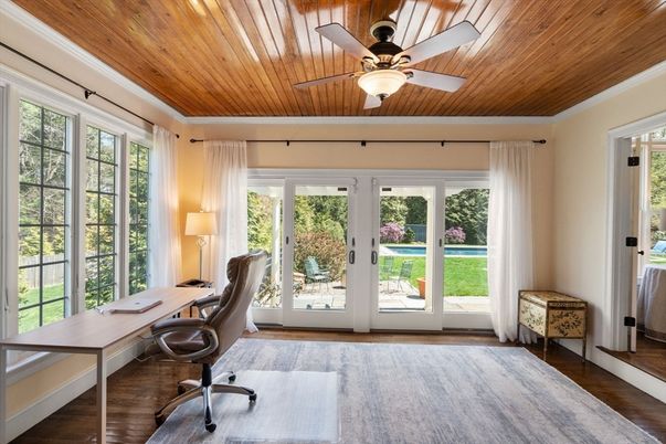 Home Office, Interior, Wooden Ceilings, Wood Texture Flooring