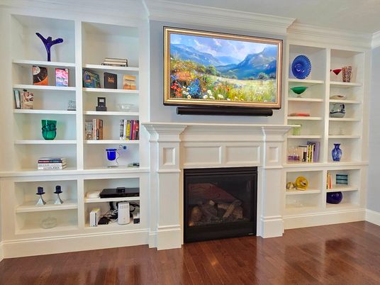 Fireplace, Interior, Wood Texture Flooring