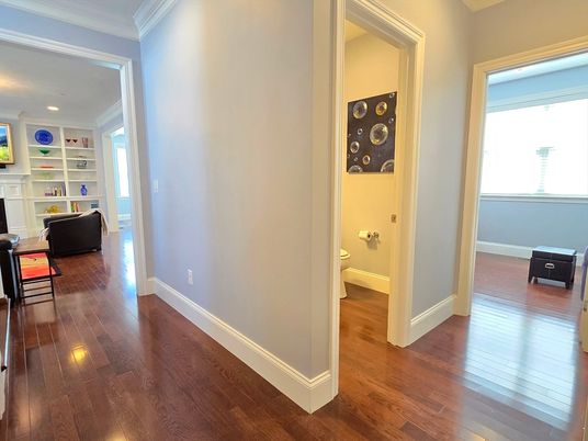 Bathroom, Interior, Recessed Lighting, Wood Texture Flooring