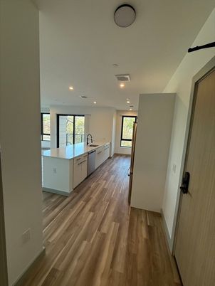 Interior, Kitchen, Recessed Lighting, Wood Texture Flooring
