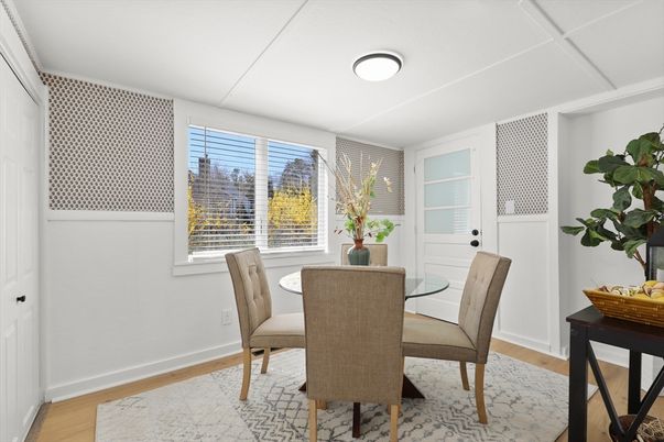 Dining room, Interior, Wood Texture Flooring