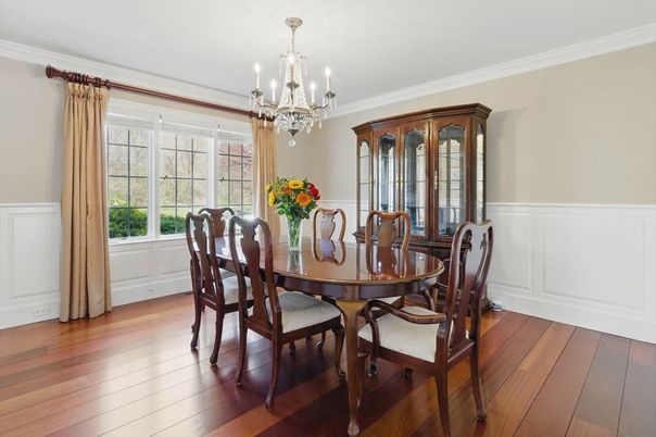 Chandelier, Dining room, Interior, Wood Texture Flooring