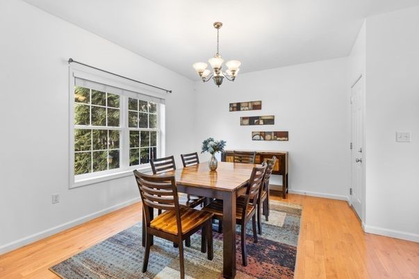 Chandelier, Dining room, Interior, Wood Texture Flooring