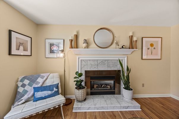 Fireplace, Interior, Wood Texture Flooring