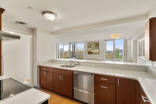 Interior, Kitchen, Stainless Steel Appliances, Wood Texture Flooring