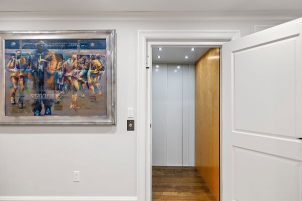 Elevator, Interior, Recessed Lighting, Wood Texture Flooring