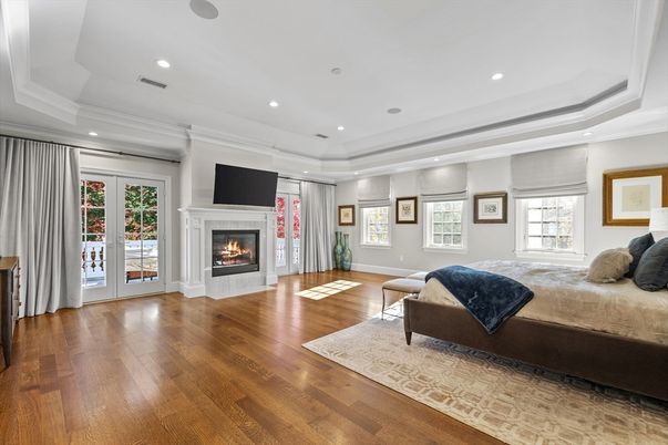 Fireplace, Interior, Recessed Lighting, Wood Texture Flooring