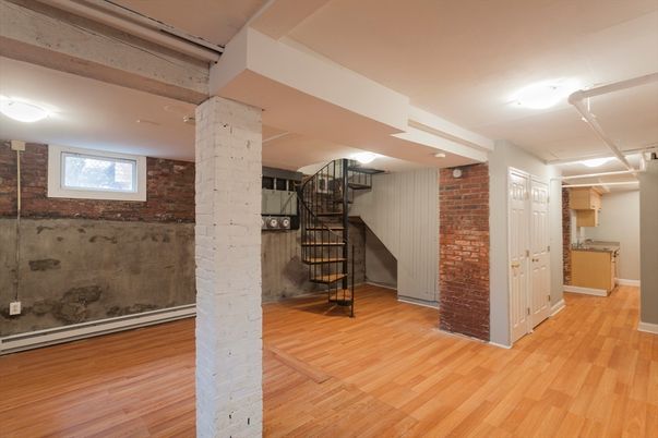 Interior, Recessed Lighting, Stone Walls, Wood Texture Flooring