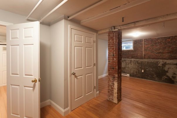 Empty room, Interior, Stone Walls, Wood Texture Flooring
