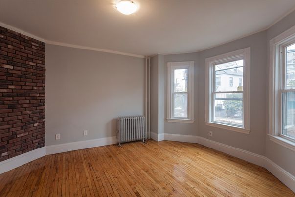 Empty room, Interior, Stone Walls, Wood Texture Flooring