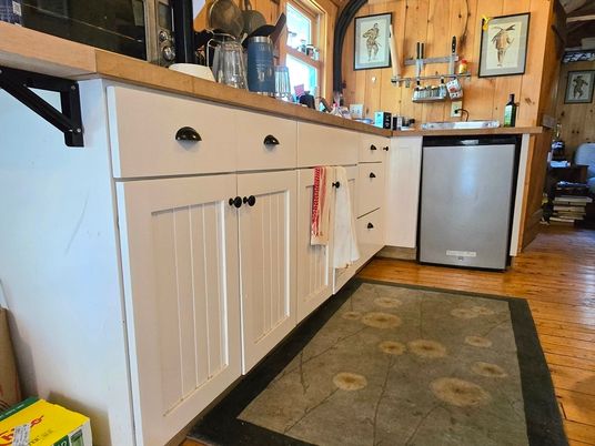 Interior, Kitchen, Wood Texture Flooring, Wooden Walls