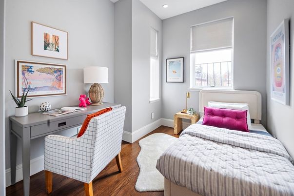 Bedroom, Home Office, Interior, Recessed Lighting, Wood Texture Flooring
