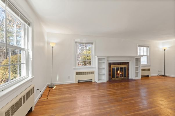 Empty room, Fireplace, Interior, Wood Texture Flooring