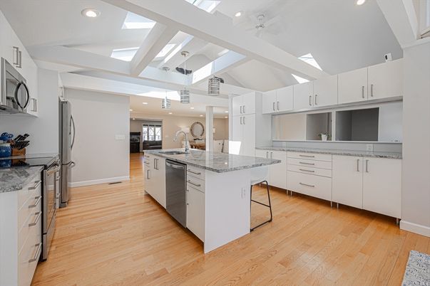 Interior, Kitchen, Recessed Lighting, Wood Texture Flooring