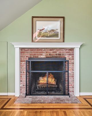 Fireplace, Interior, Wood Texture Flooring