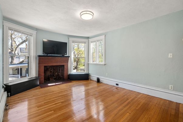 Empty room, Fireplace, Interior, Wood Texture Flooring
