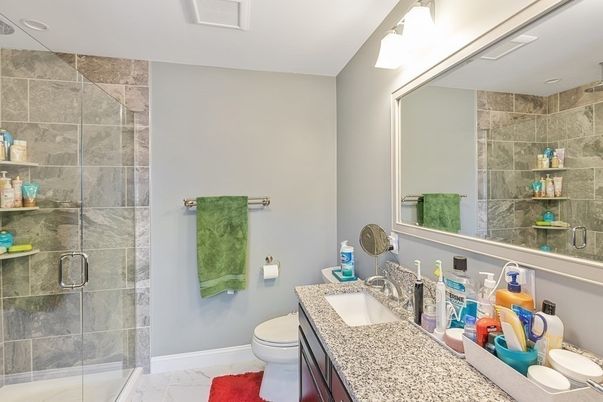 Bathroom, Glass Shower, Interior, Marble