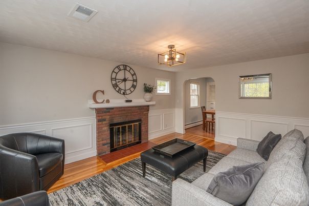 Fireplace, Interior, Living room, Wood Texture Flooring