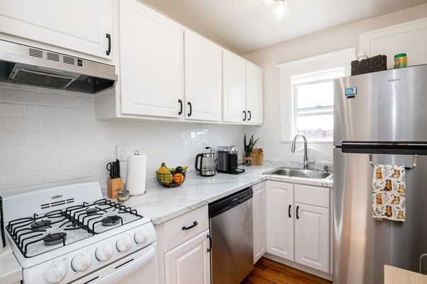 Interior, Kitchen, Stainless Steel Appliances, Wood Texture Flooring
