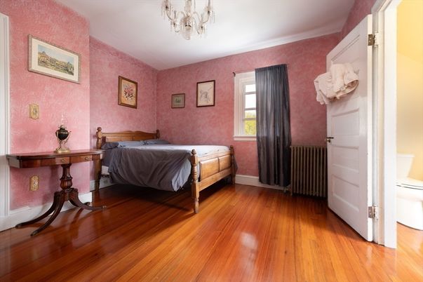 Bedroom, Chandelier, Interior, Wood Texture Flooring