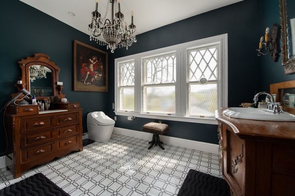 Bathroom, Chandelier, Interior