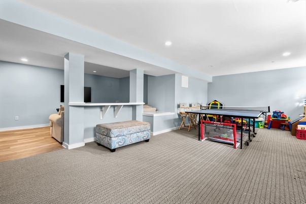 Game Room, Interior, Recessed Lighting, Wood Texture Flooring