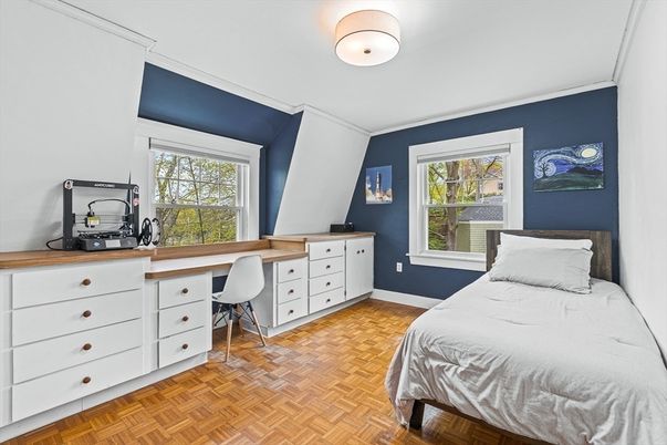 Bedroom, Home Office, Interior, Wood Texture Flooring