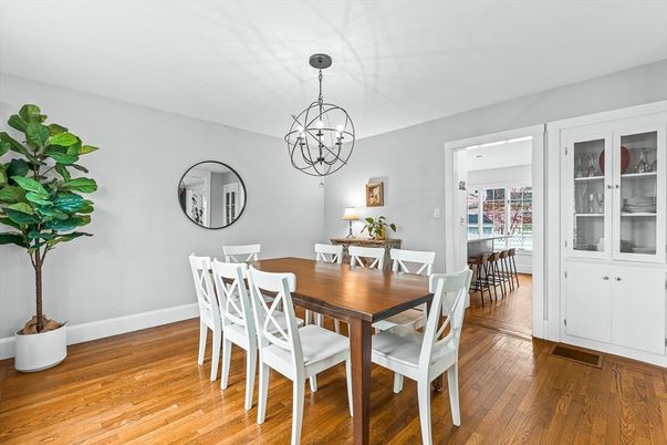 Chandelier, Dining room, Interior, Wood Texture Flooring