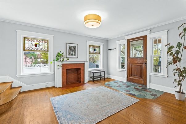 Fireplace, Interior, Wood Texture Flooring