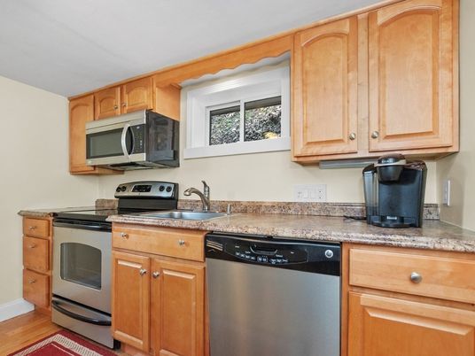 Interior, Kitchen, Stainless Steel Appliances, Wood Texture Flooring