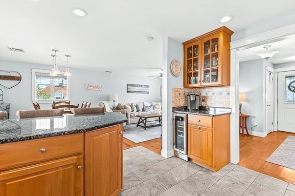 Dining room, Interior, Kitchen, Living room, Pendant Lights, Recessed Lighting, Wood Texture Flooring
