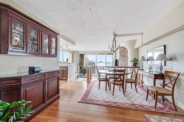 Chandelier, Dining room, Interior, Pendant Lights, Stone Walls, Wood Texture Flooring