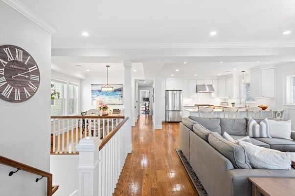 Interior, Kitchen, Living room, Pendant Lights, Recessed Lighting, Stainless Steel Appliances, Wood Texture Flooring