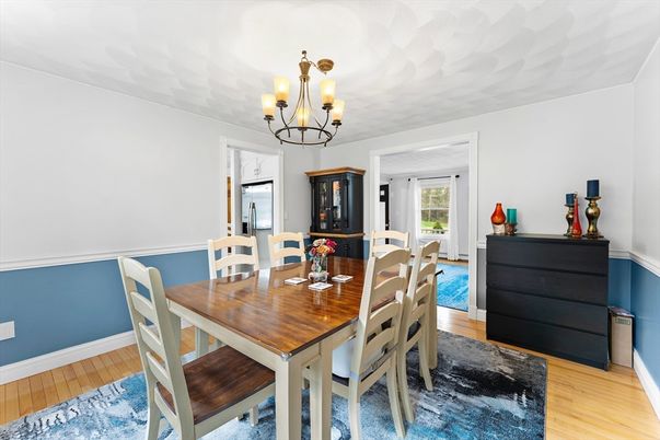 Chandelier, Dining room, Interior, Wood Texture Flooring