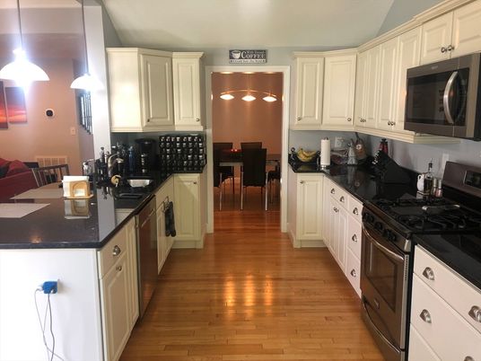 Dining room, Interior, Kitchen, Pendant Lights, Wood Texture Flooring