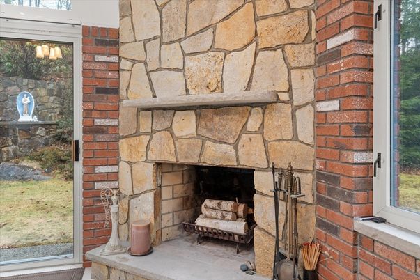 Fireplace, Interior, Stone Walls