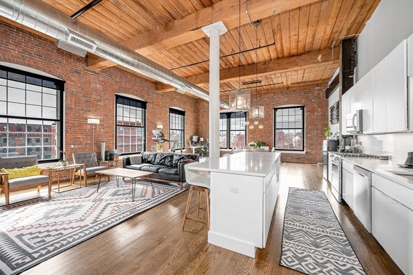 Interior, Kitchen, Living room, Pendant Lights, Stone Walls, Wooden Beams, Wooden Ceilings, Wood Texture Flooring