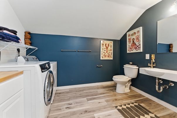 Interior, Washer, Wood Texture Flooring