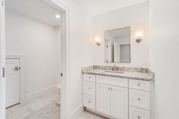 Bathroom, Interior, Marble, Recessed Lighting