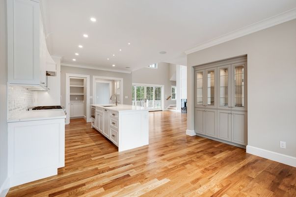 Interior, Kitchen, Recessed Lighting, Wood Texture Flooring