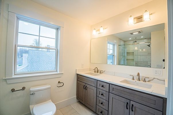 Bathroom, Dual Sink Vanities, Glass Shower, Interior