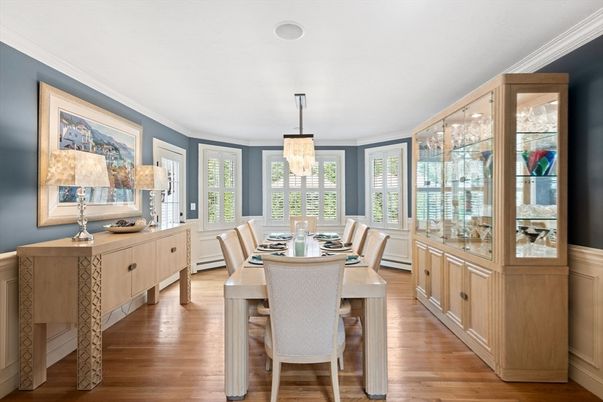 Chandelier, Dining room, Interior, Wood Texture Flooring