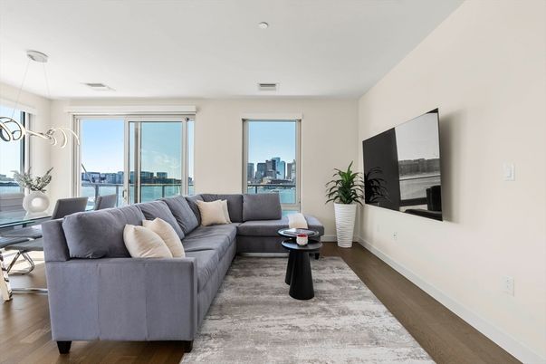 Interior, Living room, Pendant Lights, Water, Wood Texture Flooring