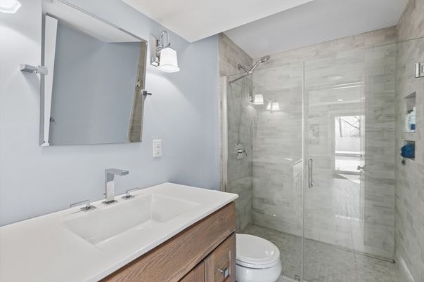 Bathroom, Glass Shower, Interior, Marble Walls