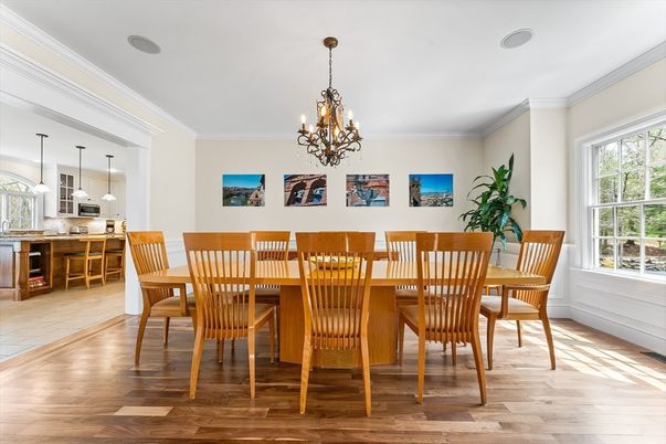 Dining room, Interior, Kitchen, Pendant Lights, Recessed Lighting, Stainless Steel Appliances